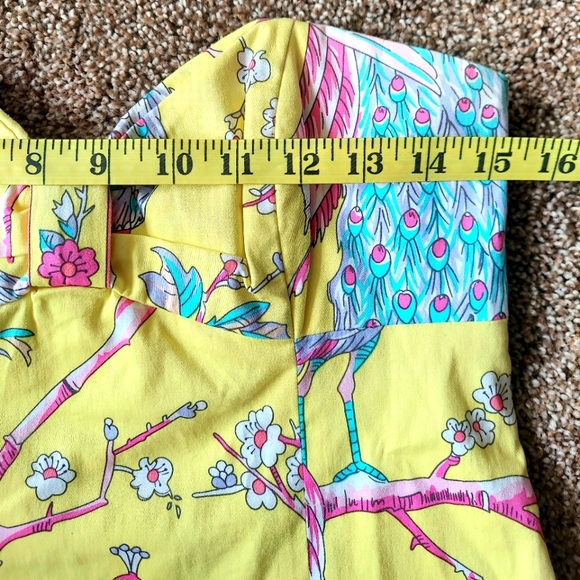 Tibi Yellow Cotton Strapless Top Size M - Picture 8 of 10